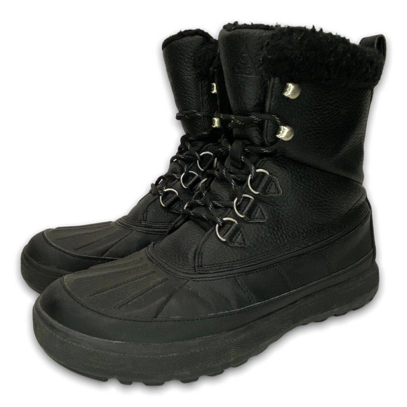 Nike Womens ACG Woodside 2 Triple Black Sneaker Boot Size 9 Lace Up 537347-010 - Picture 1 of 12